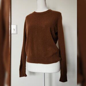 Reformation Fine-Knit Crewneck Cashmere Sweater Sz L